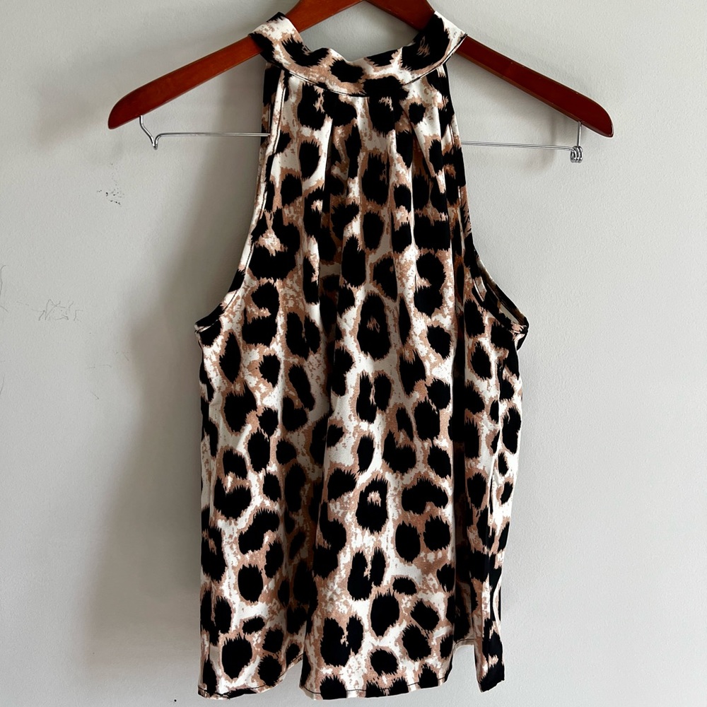 Tie back leopard top